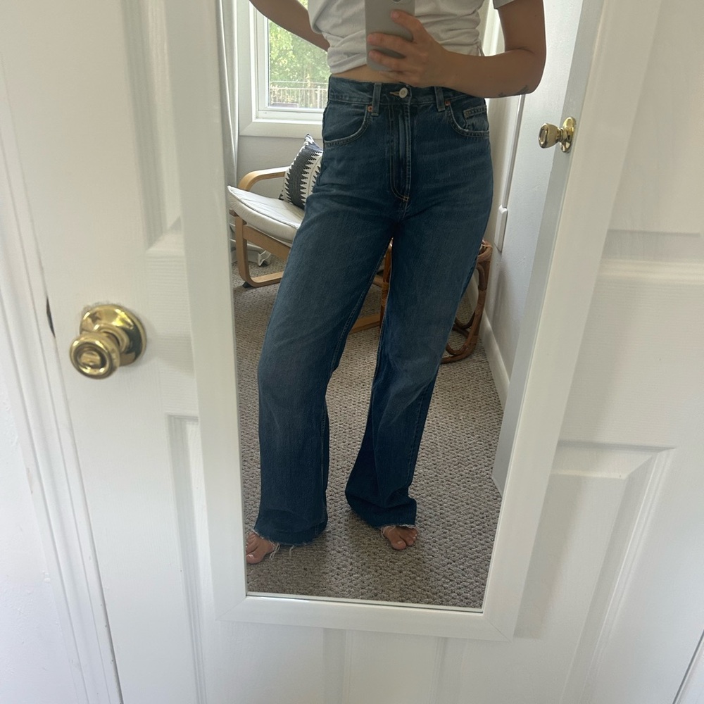 Zara dark TRF Wide Leg Jeans